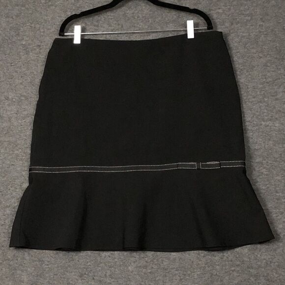 Giorgio Fiorlini Pencil Skirt Sz 18 VTG Black Midi Bow Witchy Whimsigoth Office - Picture 1 of 10